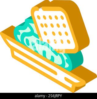 snack with wasabi isometric icon vector. snack with wasabi sign. isolated symbol illustration. snack with wasabi isometric icon vector illustration Stock Vector
