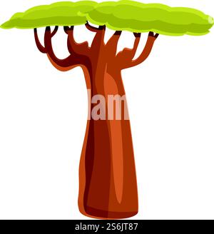 Exotic baobab icon. Cartoon of Exotic baobab vector icon for web design isolated on white background. Exotic baobab icon, cartoon style Stock Vector