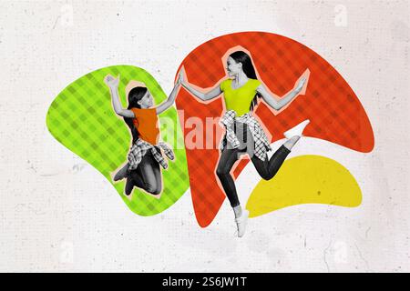 Composite trend artwork image photo collage of silhouette parenthood family mother father sit together kids siblings girl boy school age Stock Photo