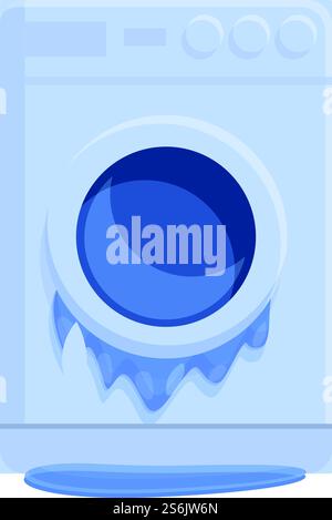 Kitchen broken washing machine icon. Cartoon of Kitchen broken washing machine vector icon for web design isolated on white background. Kitchen broken washing machine icon, cartoon style Stock Vector