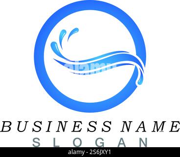 Water wave splash icon logo vector Stock Vector