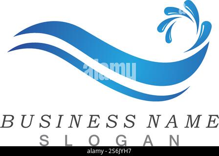 Water wave splash icon logo vector Stock Vector