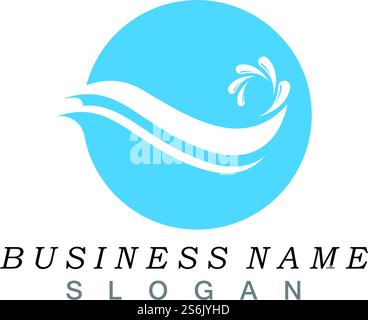 Water wave splash icon logo vector Stock Vector