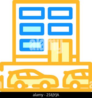 underground parking color icon vector. underground parking sign. isolated symbol illustration. underground parking color icon vector illustration Stock Vector