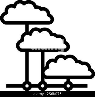 Cloud Network Icon. Editable Bold Outline With Color Fill Design ...