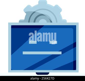 Software laptop repair icon. Cartoon of Software laptop repair vector icon for web design isolated on white background. Software laptop repair icon, cartoon style Stock Vector