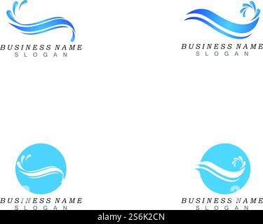 Water wave splash icon logo vector Stock Vector