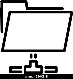 Shared Folder Icon. Bold outline design with editable stroke width. Vector Illustration. Stock Vector