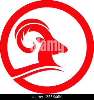 Rams head logo design icon Stock Vector
