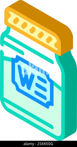 bottle jar wasabi isometric icon vector. bottle jar wasabi sign. isolated symbol illustration. bottle jar wasabi isometric icon vector illustration Stock Vector
