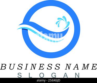 Water wave splash icon logo vector Stock Vector