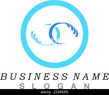 Water wave splash icon logo vector Stock Vector