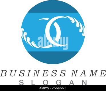 Water wave splash icon logo vector Stock Vector