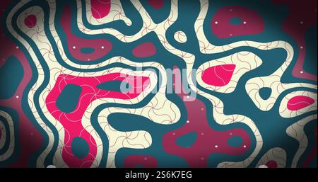 Image of colourful shapes moving on liquid background Stock Photo