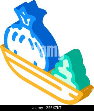 ravioli dish with wasabi isometric icon vector. ravioli dish with wasabi sign. isolated symbol illustration. ravioli dish with wasabi isometric icon vector illustration Stock Vector