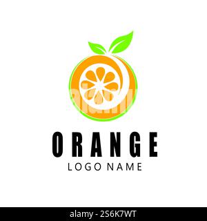 Fresh Orange Fruit, Slice of Lemon Lime Grapefruit Citrus with swirl letter initial O logo design inspiration Stock Vector