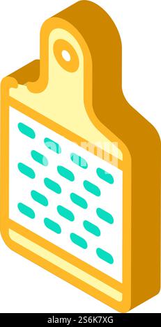 grater kitchen utensil isometric icon vector. grater kitchen utensil sign. isolated symbol illustration. grater kitchen utensil isometric icon vector illustration Stock Vector