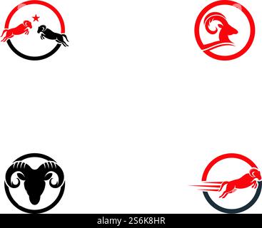 Rams head logo design icon Stock Vector