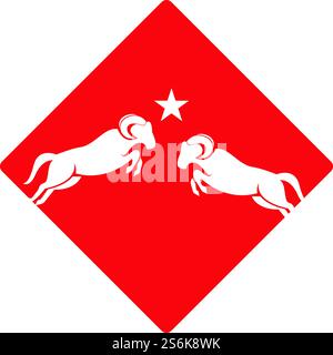Rams head logo design icon Stock Vector
