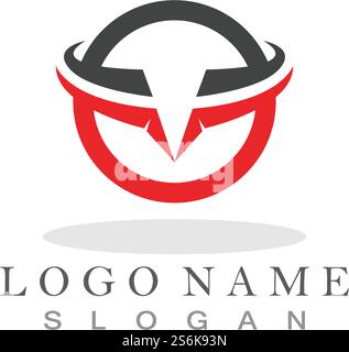 Bull horn logo and symbols template icons Stock Vector