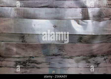 Background with steel plates welded together Stock Photo