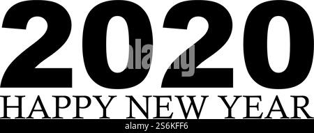 Happy New Year 2020 Text Design Pattern, Vector illustration Stock Vector