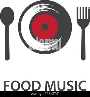 Music food illustration vector design Stock Vector