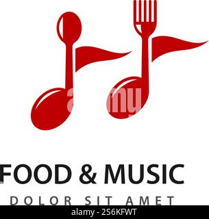 Music food illustration vector design Stock Vector
