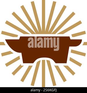Blacksmith illustration logo vector flat design Stock Vector