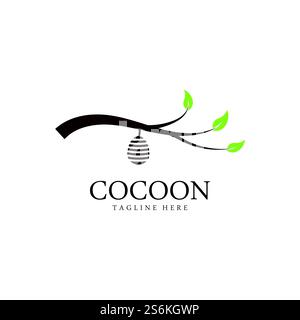 Cocoon logo template vector icon and symbol Stock Vector