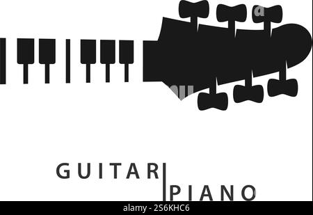 Piano vector ilustration flat design template Stock Vector