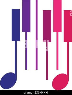 Piano vector ilustration flat design template Stock Vector