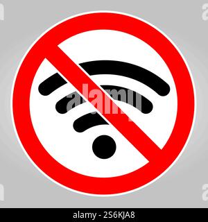No Wifi Area Sing Isolate On White Background,Vector Illustration Stock Vector