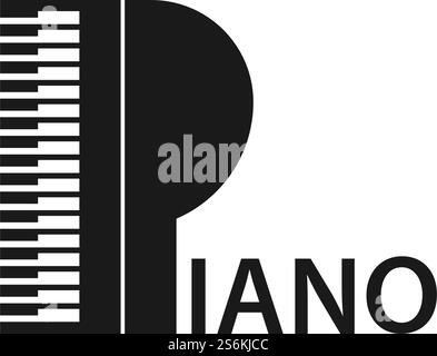 Piano vector ilustration flat design template Stock Vector