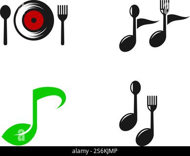 Music food illustration vector design Stock Vector
