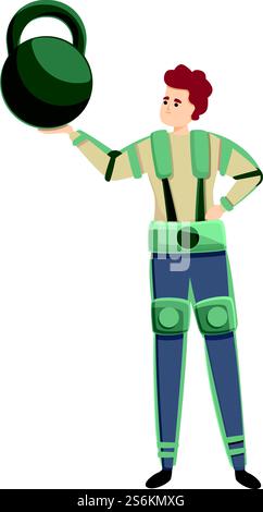 Military exoskeleton icon. Cartoon of Military exoskeleton vector icon for web design isolated on white background. Military exoskeleton icon, cartoon style Stock Vector