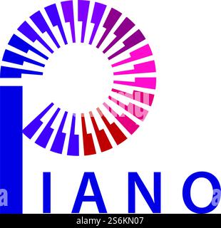 Piano vector ilustration flat design template Stock Vector