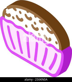 muffin desert isometric icon vector. muffin desert sign. isolated symbol illustration. muffin desert isometric icon vector illustration Stock Vector