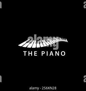 Piano vector ilustration flat design template Stock Vector