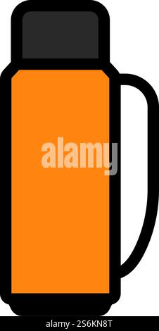 Alpinist Vacuum Flask Icon. Editable Bold Outline With Color Fill Design. Vector Illustration. Stock Vector