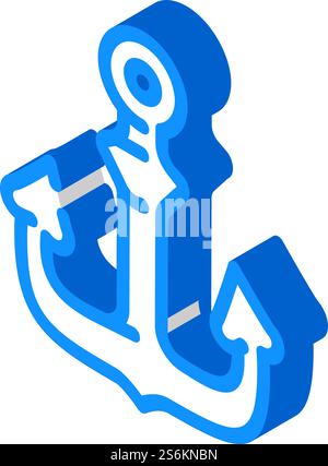 anchor ship pirate isometric icon vector. anchor ship pirate sign. isolated symbol illustration. anchor ship pirate isometric icon vector illustration Stock Vector