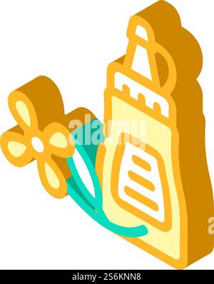 mustard seasoning isometric icon vector. mustard seasoning sign. isolated symbol illustration. mustard seasoning isometric icon vector illustration Stock Vector