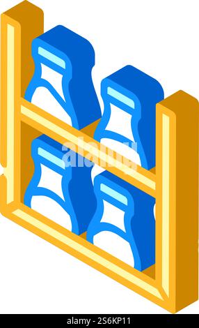 spice shelf isometric icon vector. spice shelf sign. isolated symbol illustration. spice shelf isometric icon vector illustration Stock Vector