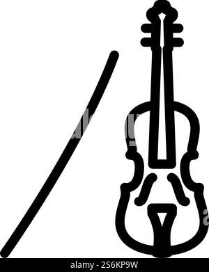 Violin Icon. Bold outline design with editable stroke width. Vector ...