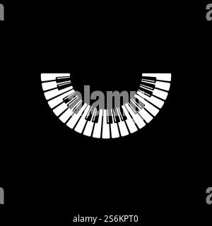 Piano vector ilustration flat design template Stock Vector