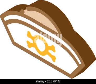 hat pirate isometric icon vector. hat pirate sign. isolated symbol illustration. hat pirate isometric icon vector illustration Stock Vector