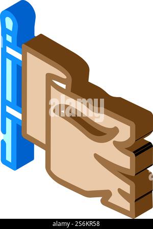 flag pirate isometric icon vector. flag pirate sign. isolated symbol illustration. flag pirate isometric icon vector illustration Stock Vector