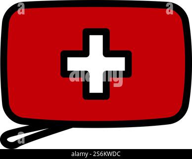 Alpinist First Aid Kit Icon. Editable Bold Outline With Color Fill Design. Vector Illustration. Stock Vector