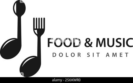 Music food illustration vector design Stock Vector