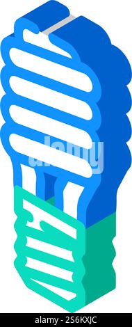 electric economy lamp isometric icon vector. electric economy lamp sign. isolated symbol illustration. electric economy lamp isometric icon vector illustration Stock Vector